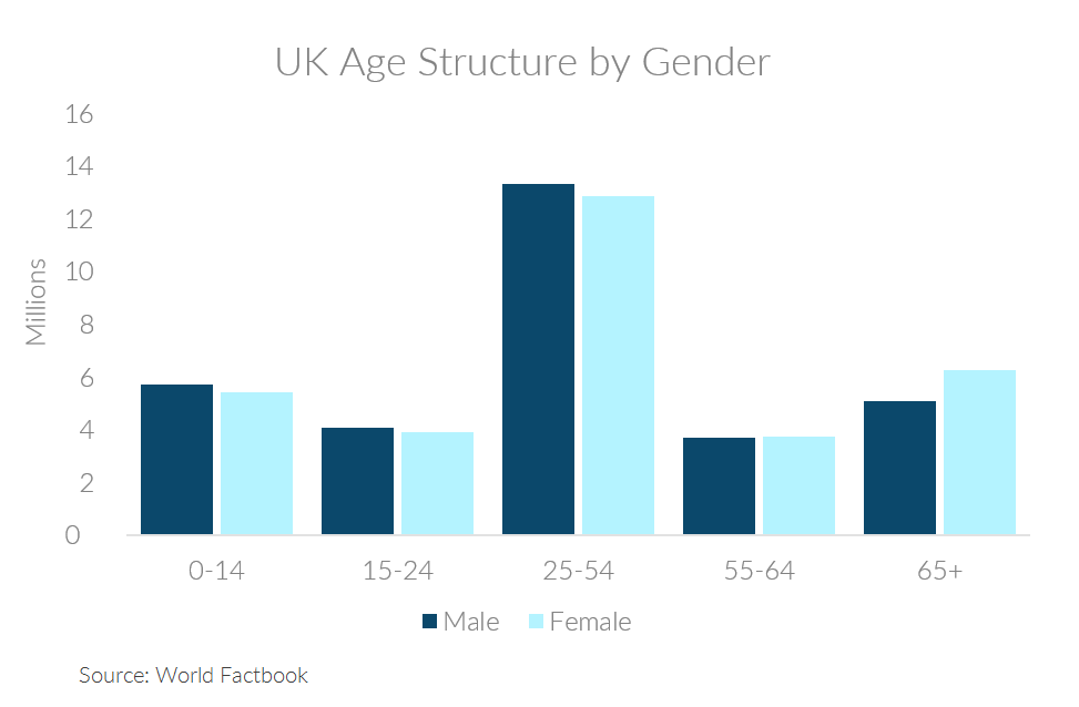 Demographics Aging UK Elderly Healthcare Stats UK or United Kingdom