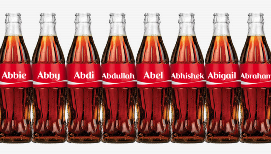 Bottles from 'Share a Coke' campaign