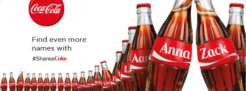 Bottles from 'Share a Coke' campaign