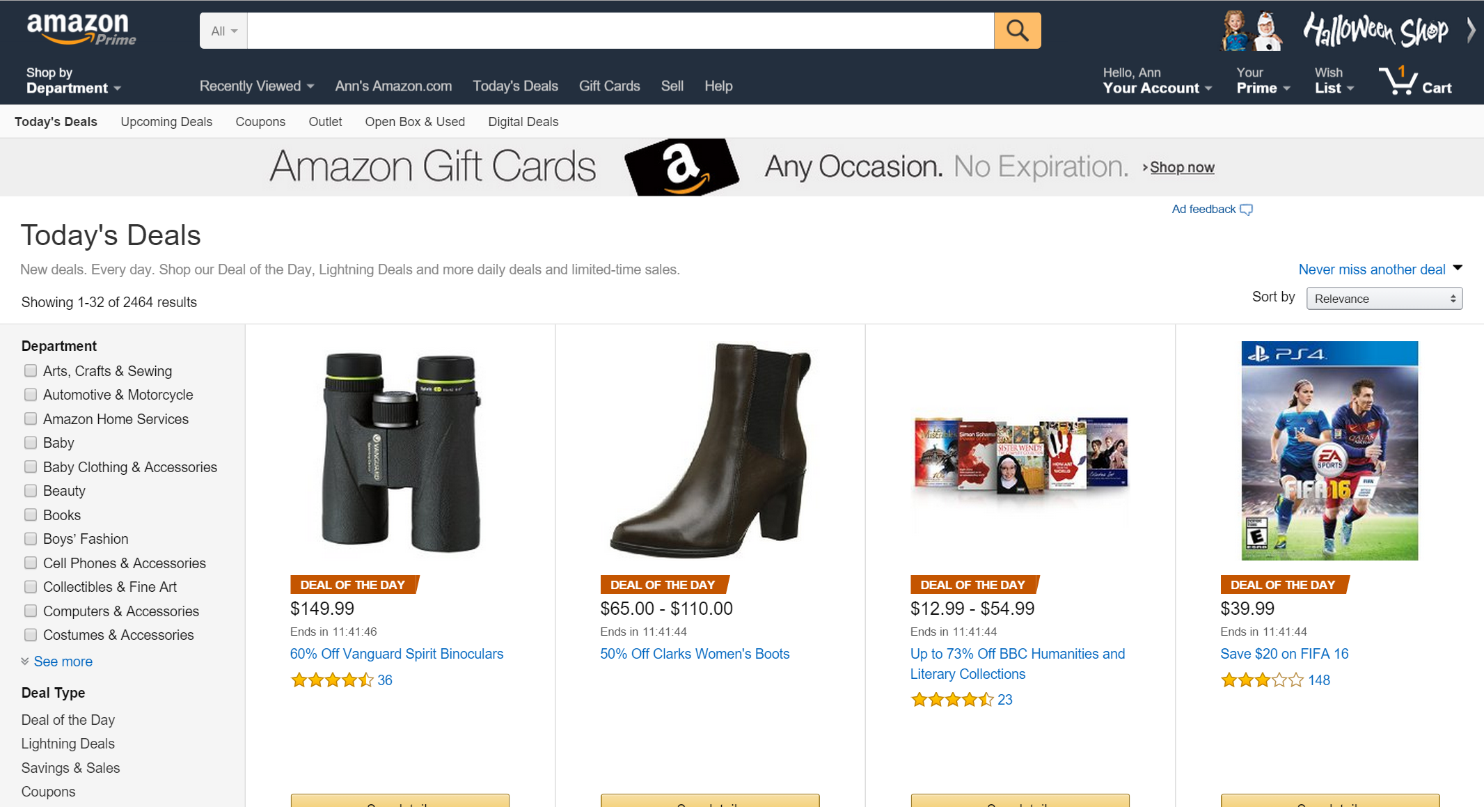 Amazon.com website homepage