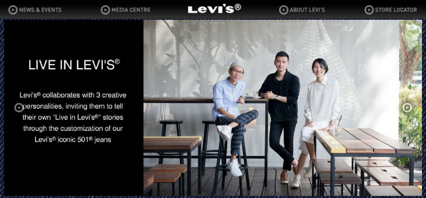 Levi's Singapore website homepage