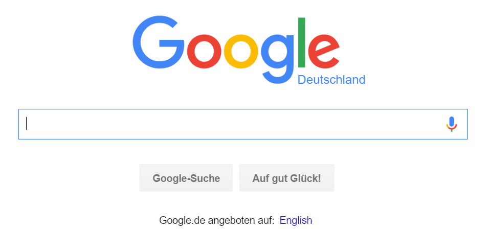 Google.de homepage in German