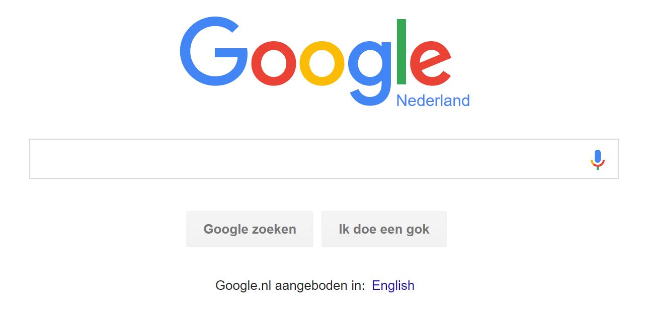 Google.nl home page